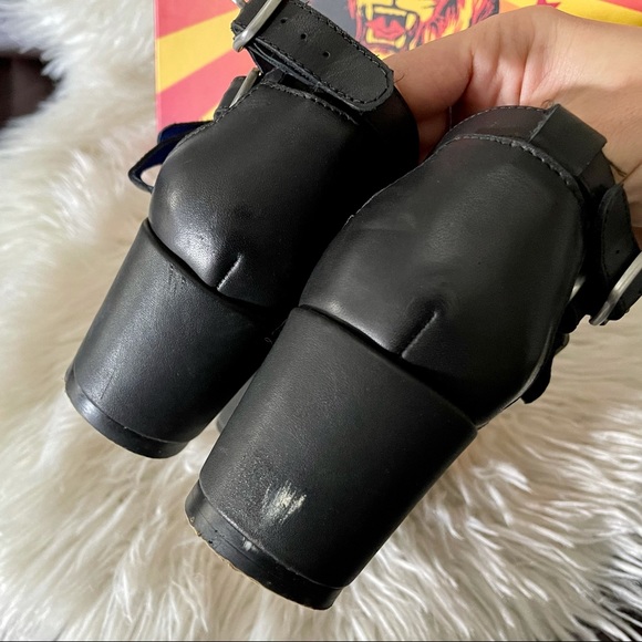 Jeffrey Campbell Laica Buckled Platform Sandals 9, Black Strappy Sandals, Punk - Picture 7 of 12